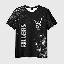 Футболка мужская The Killers и рок символ на темном фоне, цвет: 3D-принт