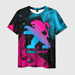 Мужская футболка Peugeot - neon gradient