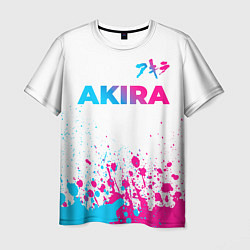 Мужская футболка Akira neon gradient style: символ сверху