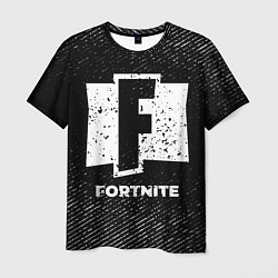 Мужская футболка Fortnite с потертостями на темном фоне