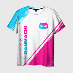 Футболка мужская DanMachi neon gradient style: надпись, символ, цвет: 3D-принт