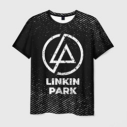 Футболка мужская Linkin Park с потертостями на темном фоне, цвет: 3D-принт