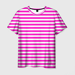 Мужская футболка Ярко-розовые полосы