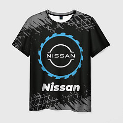 Футболка мужская Nissan в стиле Top Gear со следами шин на фоне, цвет: 3D-принт