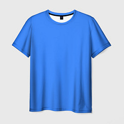 Мужская футболка Однотонный неоновый синий цвет