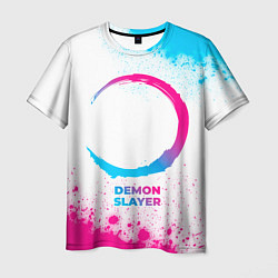 Футболка мужская Demon Slayer neon gradient style, цвет: 3D-принт