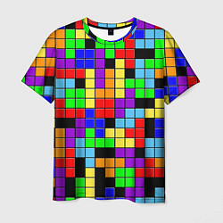 Мужская футболка Тетрис цветные блоки