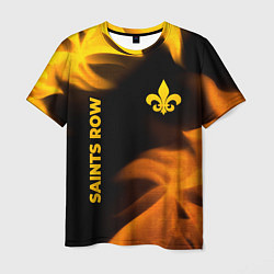 Мужская футболка Saints Row - gold gradient: надпись, символ