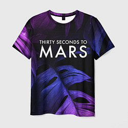 Мужская футболка Thirty Seconds to Mars neon monstera