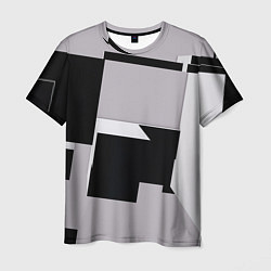 Мужская футболка Белые и чёрные кубы в геометрии
