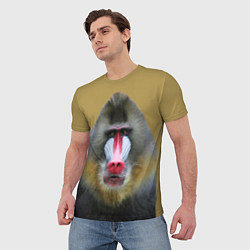 Футболка мужская Мандрил обезьяна, цвет: 3D-принт — фото 2