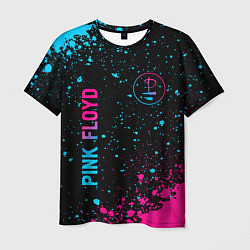 Мужская футболка Pink Floyd - neon gradient: надпись, символ