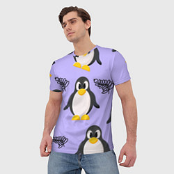 Футболка мужская Пингвин и веточка, цвет: 3D-принт — фото 2