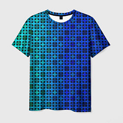 Мужская футболка Сине-зеленый геометрический узор