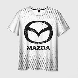Футболка мужская Mazda с потертостями на светлом фоне, цвет: 3D-принт