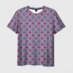 Мужская футболка Геометрический узор в темных красном и синем цвете