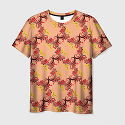 Мужская футболка Абстрактный винтажный растительный орнамент