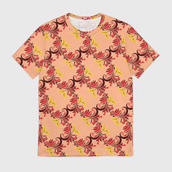 Мужская футболка Абстрактный винтажный растительный орнамент