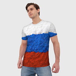 Футболка мужская Флаг Российской Федерации из цветов, цвет: 3D-принт — фото 2