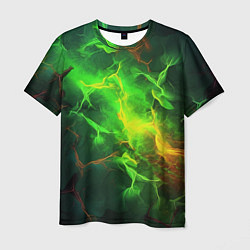 Мужская футболка Зеленое свечение молния