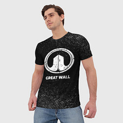 Футболка мужская Great Wall с потертостями на темном фоне, цвет: 3D-принт — фото 2