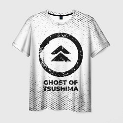 Футболка мужская Ghost of Tsushima с потертостями на светлом фоне, цвет: 3D-принт