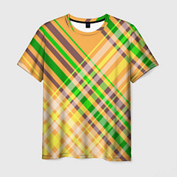 Мужская футболка Желто-зеленый геометрический ассиметричный узор