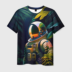 Мужская футболка Космонавт в зарослях