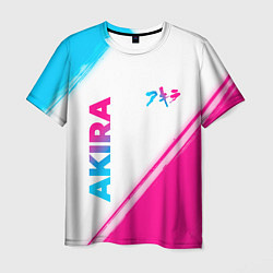 Мужская футболка Akira neon gradient style: надпись, символ