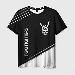 Мужская футболка Foo Fighters и рок символ на темном фоне