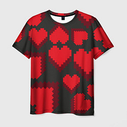 Мужская футболка Pixel hearts
