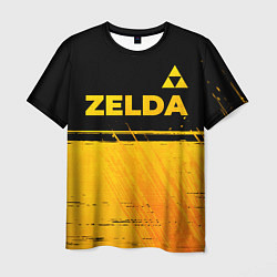 Мужская футболка Zelda - gold gradient: символ сверху