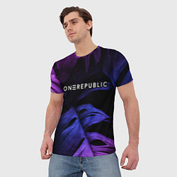 Футболка мужская OneRepublic neon monstera, цвет: 3D-принт — фото 2