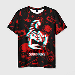 Футболка мужская Scorpions rock glitch, цвет: 3D-принт