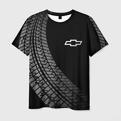 Мужская футболка Chevrolet tire tracks
