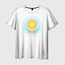 Мужская футболка Солнце и цветы