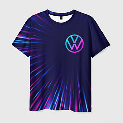 Мужская футболка Volkswagen neon speed lines