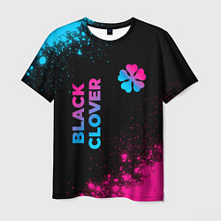 Мужская футболка Black Clover - neon gradient: надпись, символ