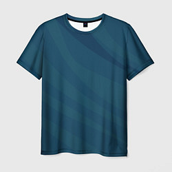 Мужская футболка Сине-зеленый плавные полосы