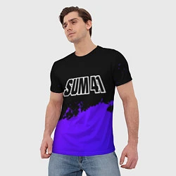 Футболка мужская Sum41 purple grunge, цвет: 3D-принт — фото 2