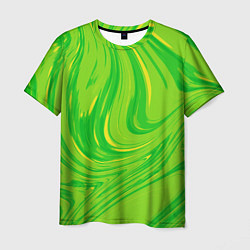 Мужская футболка Насыщенный зеленый абстракция