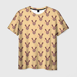 Мужская футболка Паттерн милые кролики