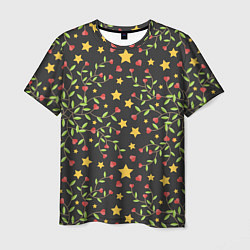Мужская футболка Листочки и звёзды