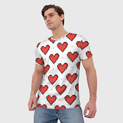 Футболка мужская Pixel heart, цвет: 3D-принт — фото 2