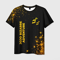 Мужская футболка JoJo Bizarre Adventure - gold gradient: надпись, с