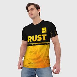 Футболка мужская Rust - gold gradient: символ сверху, цвет: 3D-принт — фото 2