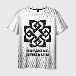 Футболка мужская Breaking Benjamin с потертостями на светлом фоне, цвет: 3D-принт