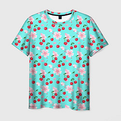 Мужская футболка Паттерн цветущая вишня