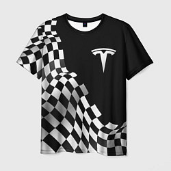 Футболка мужская Tesla racing flag, цвет: 3D-принт