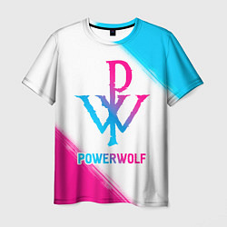 Мужская футболка Powerwolf neon gradient style